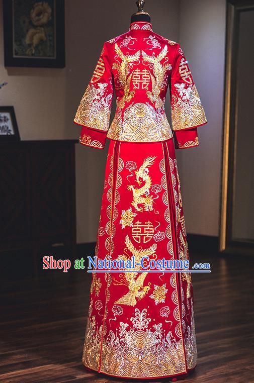 Traditional Chinese Wedding Costumes Traditional Xiuhe Suits Ancient Chinese bridal Full Dress