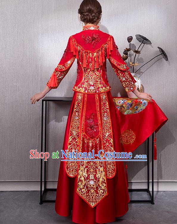 Traditional Chinese Wedding Costumes Traditional Xiuhe Suits Ancient Chinese bridal Full Dress