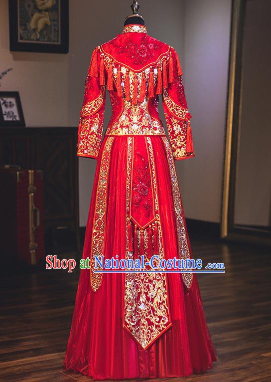 Traditional Chinese Wedding Costumes Traditional Xiuhe Suits Ancient Chinese bridal Full Dress