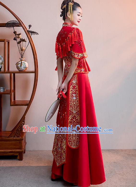 Traditional Chinese Wedding Costumes Traditional Xiuhe Suits Ancient Chinese bridal Full Dress