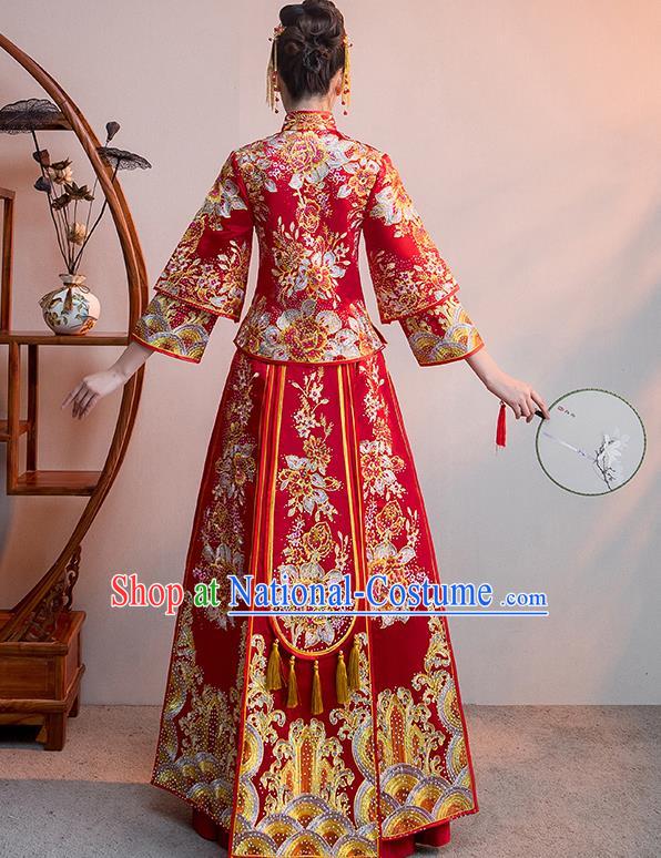 Traditional Chinese Wedding Costumes Traditional Xiuhe Suits Ancient Chinese bridal Full Dress