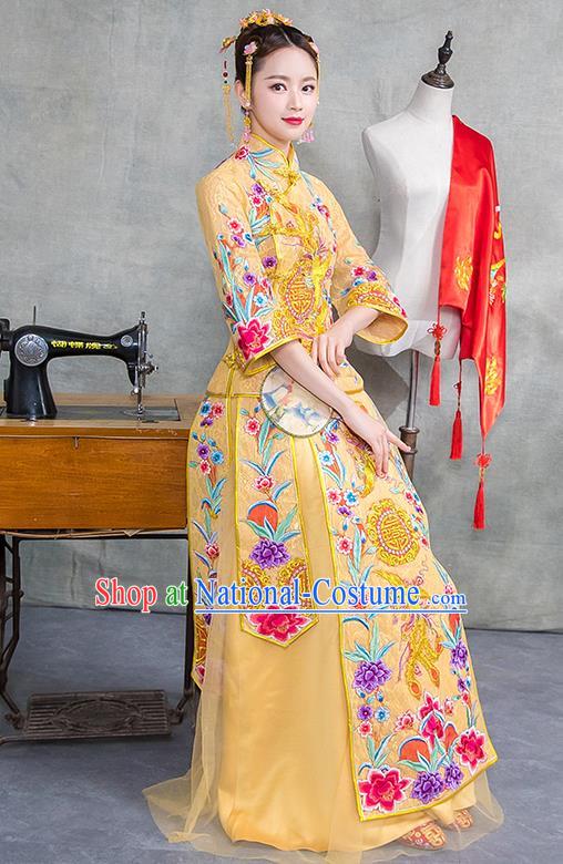 Traditional Chinese Wedding Costumes Traditional Xiuhe Suits Ancient Chinese bridal Full Dress