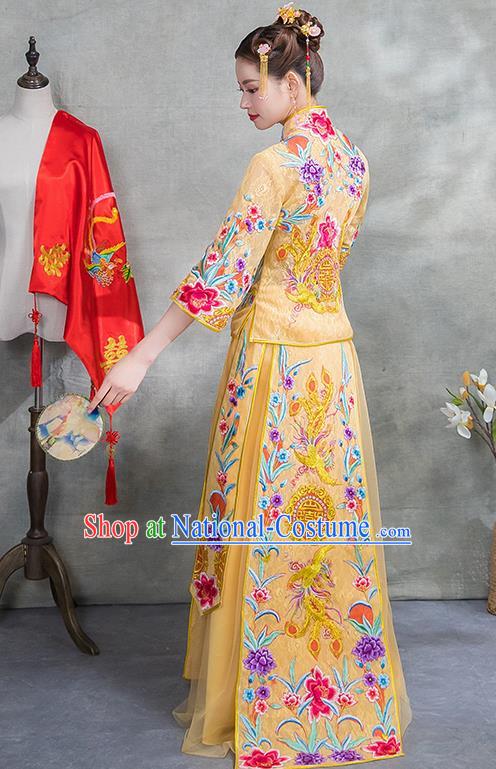 Traditional Chinese Wedding Costumes Traditional Xiuhe Suits Ancient Chinese bridal Full Dress