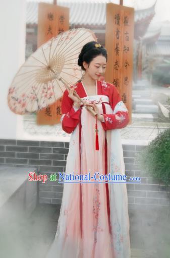 Chinese Ancient Imperial Concubine Dress Tang Dynasty Princess Embroidered Hanfu Clothing for Women