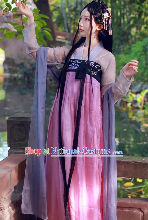 Chinese Ancient Fairy Hanfu Dress Tang Dynasty Imperial Concubine Embroidered Hanfu Clothing for Women