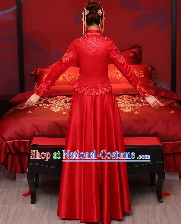 Traditional Chinese Wedding Costumes Traditional Xiuhe Suits Ancient Chinese bridal Full Dress