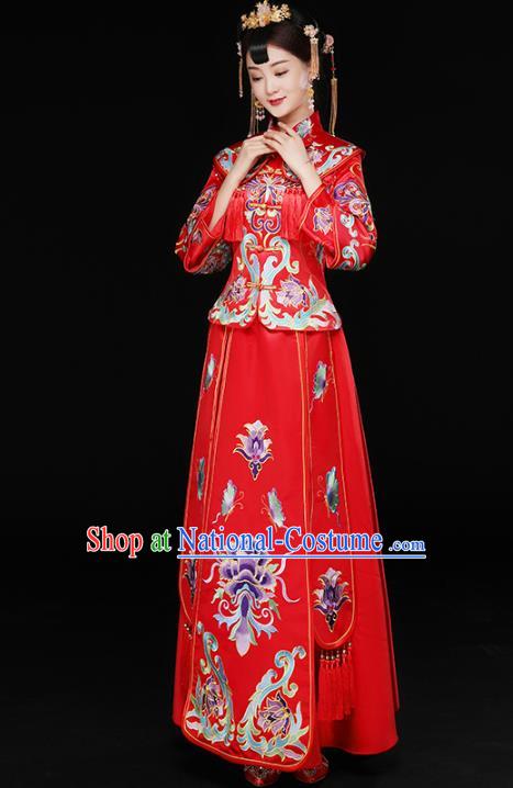 Traditional Chinese Wedding Costumes Traditional Xiuhe Suits Ancient Chinese bridal Full Dress