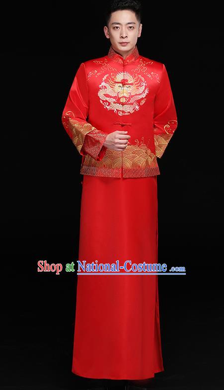 Chinese Traditional Bridegroom Costume Ancient Tang Suit Embroidered Clothing for Men