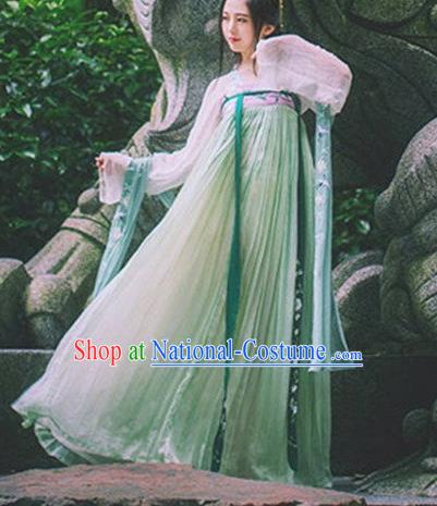 Chinese Ancient Drama Palace Princess Embroidered Hanfu Dress Tang Dynasty Nobility Lady Costume for Women