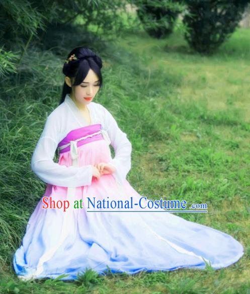 Chinese Ancient Palace Lady Hanfu Han Dynasty Imperial Concubine Queen Embroidered Historical Costumes