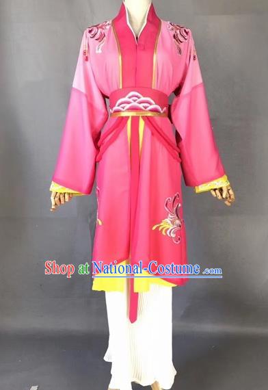 Chinese Traditional Beijing Opera Maidservant Rosy Dress Peking Opera Diva Costumes for Adults