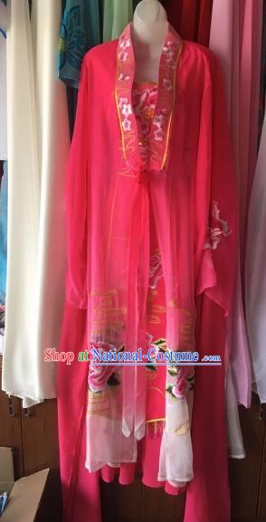 Chinese Traditional Peking Opera Nobility Lady Rosy Dress Beijing Opera Diva Costumes for Adults