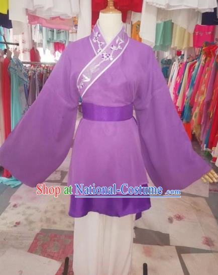 Chinese Traditional Beijing Opera Livehand Purple Clothing Peking Opera Costume for Adults