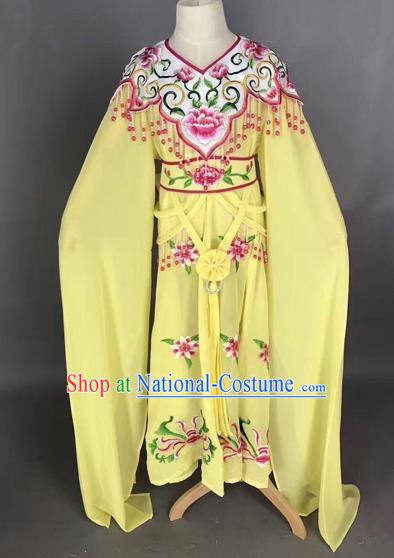 Traditional Chinese Peking Opera Costume Beijing Opera Actress Yellow Dress for Kids