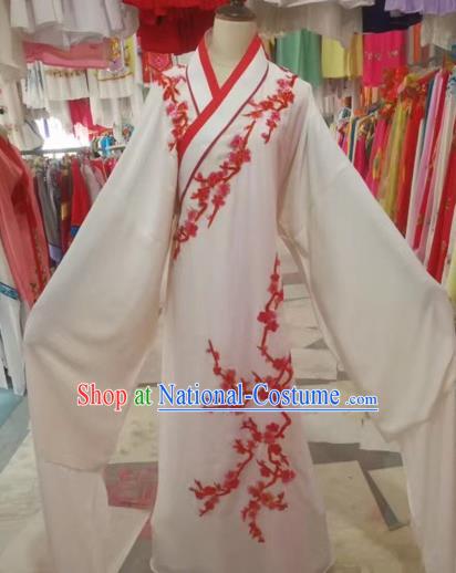 Chinese Traditional Beijing Opera Scholar Clothing Peking Opera Niche White Robe for Adults