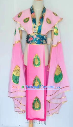 Chinese Peking Opera Butterfly Lovers Pink Dress Traditional Beijing Opera Young Lady Embroidered Costumes for Adults