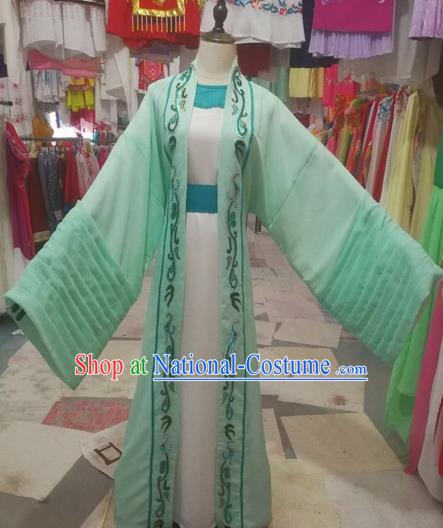 Chinese Traditional Beijing Opera Scholar Green Clothing Peking Opera Niche Robe for Adults