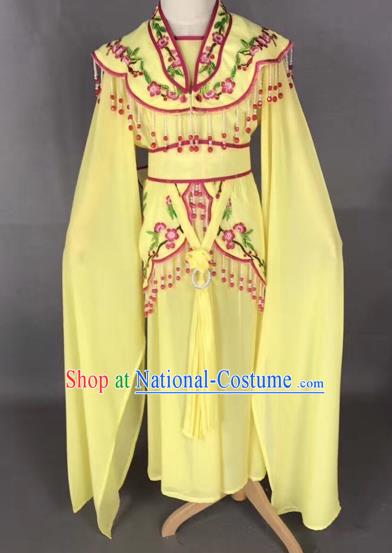 Chinese Ancient Peking Opera Children Yellow Dress Traditional Beijing Opera Diva Costumes for Kids