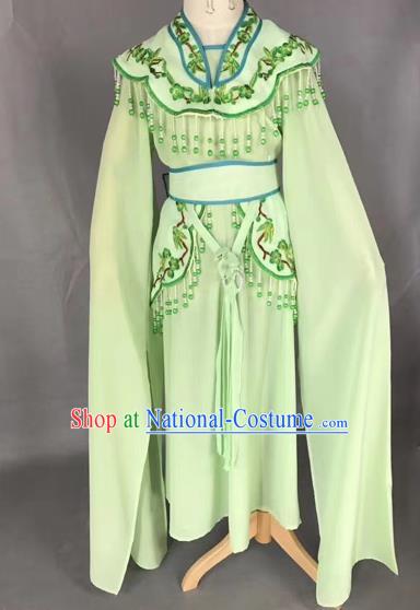 Chinese Ancient Peking Opera Children Green Dress Traditional Beijing Opera Diva Costumes for Kids