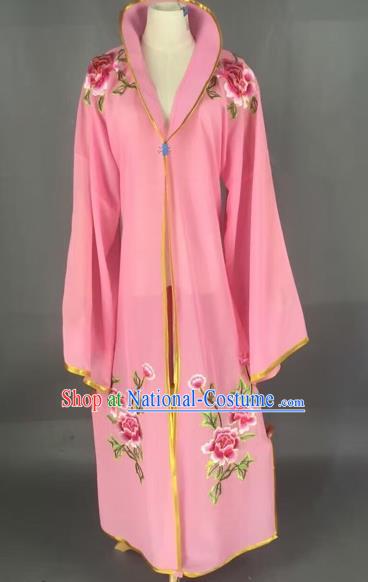 Traditional Chinese Peking Opera Diva Costume Beijing Opera Embroidered Pink Cloak for Adults