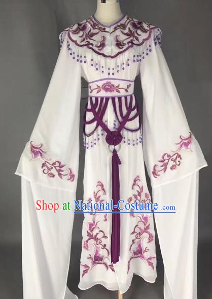 Traditional Chinese Peking Opera Diva Costume Beijing Opera Purple Embroidered Dress for Adults