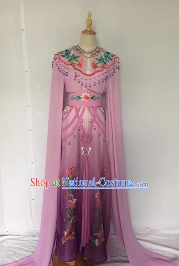 Traditional Chinese Peking Opera Rich Lady Costume Beijing Opera Diva Fairy Purple Dress for Adults