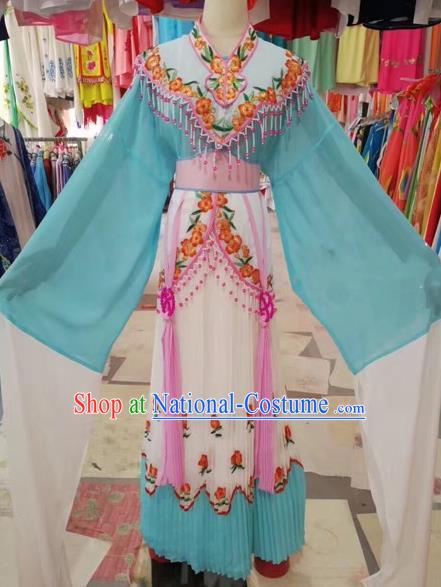 Traditional Chinese Peking Opera Princess Fairy Costume Beijing Opera Diva Blue Dress for Adults