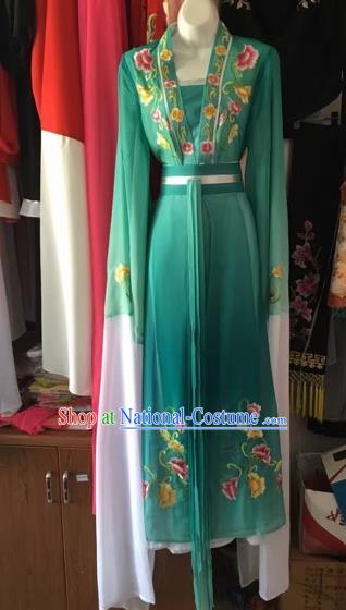 Chinese Peking Opera Princess Fairy Green Dress Traditional Beijing Opera Diva Costume for Adults