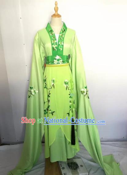 Chinese Peking Opera Fairy Green Dress Traditional Beijing Opera Diva Costume for Adults