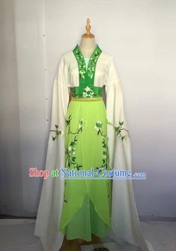 Chinese Huangmei Opera Fairy Green Dress Traditional Beijing Opera Diva Costume for Adults