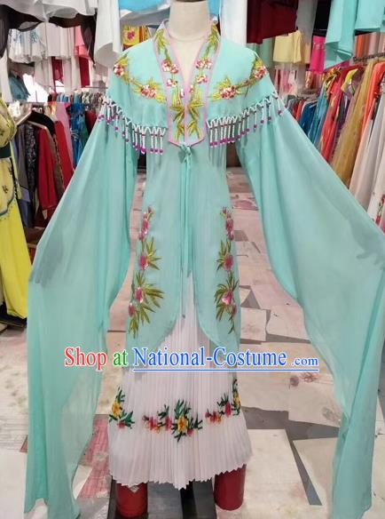 Chinese Shaoxing Opera Princess Green Dress Traditional Beijing Opera Diva Costume for Adults