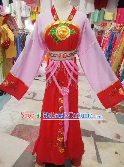 Chinese Shaoxing Opera Embroidered Red Dress Traditional Beijing Opera Diva Costume for Adults