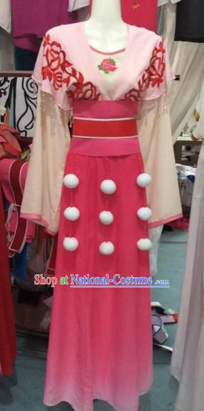 Chinese Beijing Opera Actress Pink Dress Ancient Nobility Lady Costume for Adults