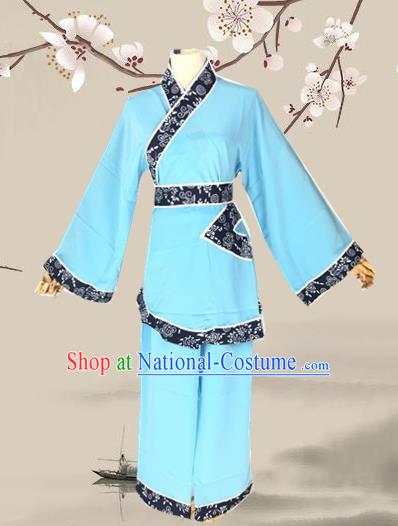 Chinese Beijing Opera Maidservants Dress Ancient Village Girl Costume for Adults