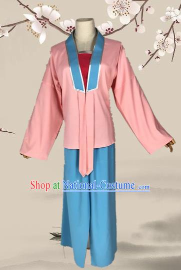 Chinese Beijing Opera Maidservants Clothing Ancient Village Girl Costume for Adults