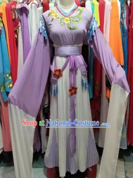 Chinese Huangmei Opera Rich Women Purple Dress Traditional Beijing Opera Diva Costume for Adults