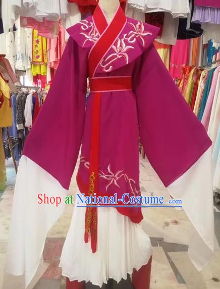 Chinese Beijing Opera Pantaloon Wine Red Clothing Ancient Woman Matchmaker Costume for Adults