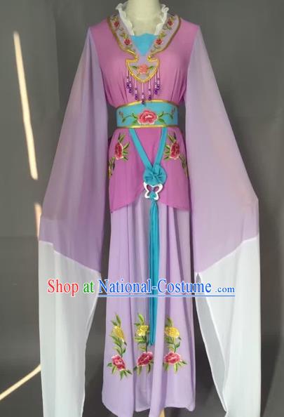 Chinese Beijing Opera Maidservants Purple Clothing Ancient Palace Lady Costume for Adults