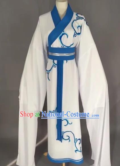 Chinese Beijing Opera Actress Blue Clothing Ancient Palace Lady Costume for Adults