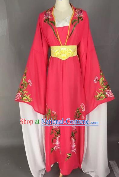 Chinese Beijing Opera Actress Rosy Dress Ancient Rich Lady Costume for Adults