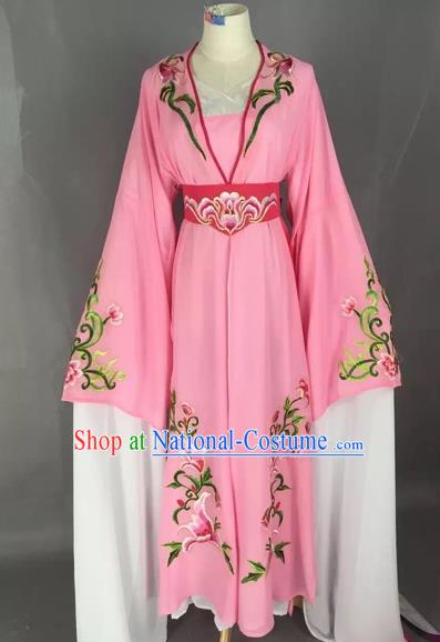 Chinese Beijing Opera Actress Pink Dress Ancient Rich Lady Costume for Adults