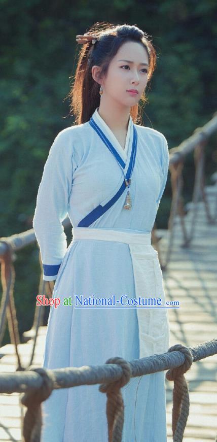 Chinese Ancient Swordswoman Clothing Drama The Honey Sank Like Frost Ashes of Love Heroine Costume for Women