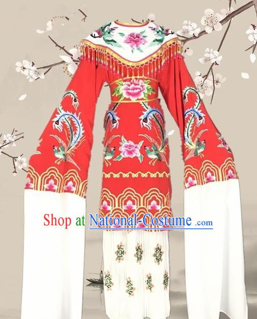 Chinese Traditional Beijing Opera Actress Red Dress Ancient Palace Empress Costume for Adults