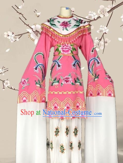 Chinese Traditional Beijing Opera Actress Pink Dress Ancient Palace Empress Costume for Adults