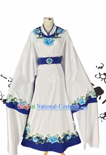 Chinese Beijing Opera Niche Jia Baoyu White Robe Traditional Peking Opera Scholar Costume for Adults