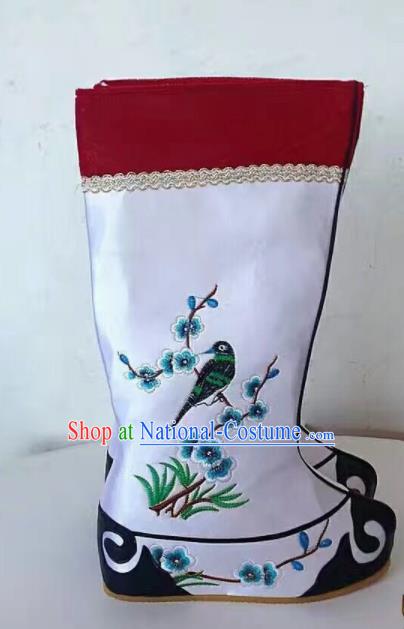 Chinese Traditional Beijing Opera Shoes Peking Opera Takefu Embroidered Boots for Men