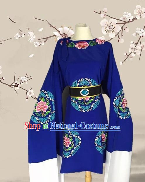 Chinese Ancient Dowager Countess Blue Clothing Traditional Beijing Opera Pantaloon Costume for Adults