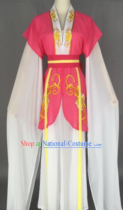 Chinese Ancient Court Maid Pink Dress Traditional Beijing Opera Actress Costume for Adults