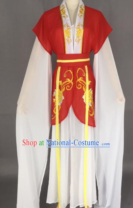 Chinese Ancient Court Maid Red Dress Traditional Beijing Opera Actress Costume for Adults