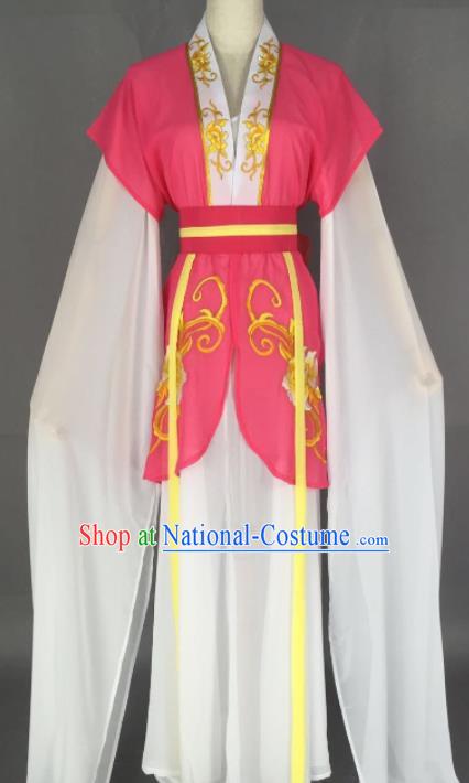 Chinese Ancient Court Maid Rosy Dress Traditional Beijing Opera Actress Costume for Adults